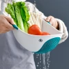 Creative plastic whale draining basket, single-layer multi-functional storage basket, fruit basket, kitchen vegetable washing basket details Picture